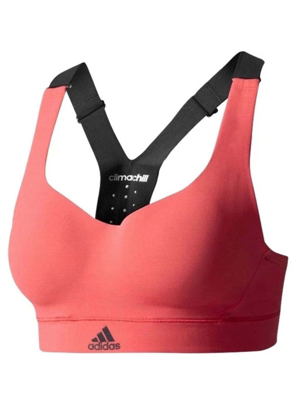 Adidas Climachill Sports Bra Medium Impact Red Black Racerback Adjustable XS/S